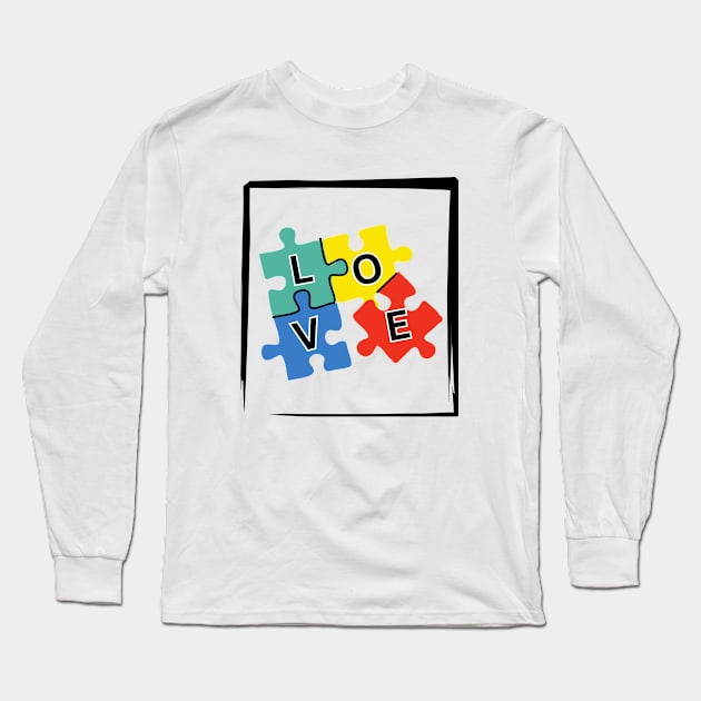 Puzzle Love icon Long Sleeve T-Shirt by JT SPARKLE